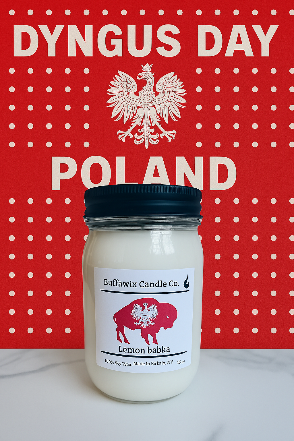 16 oz Dyngus day 716 lemon babka pure soy candle