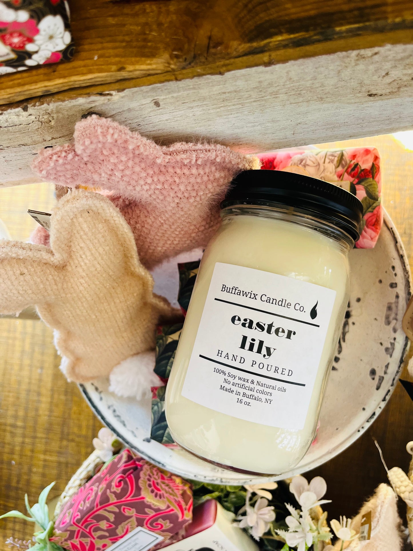 16oz Easter lily pure soy candle