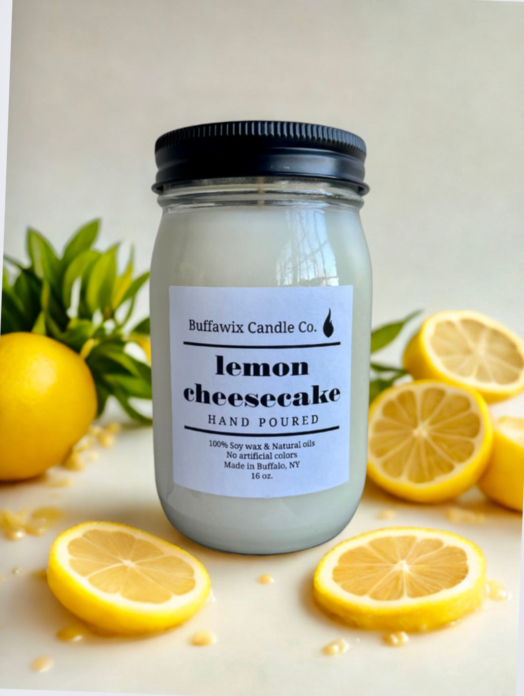 16oz lemon cheesecake pure soy candle
