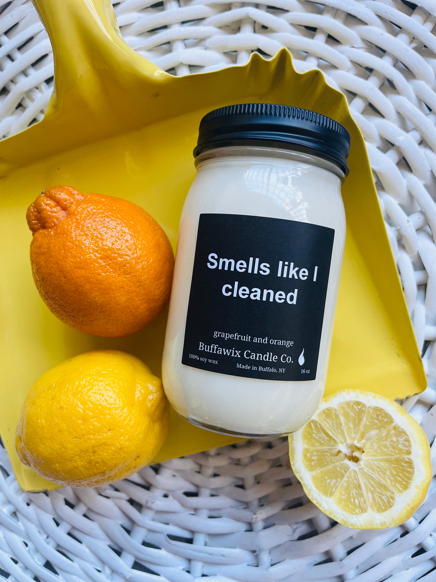 16oz smells like I cleaned pure soy candle