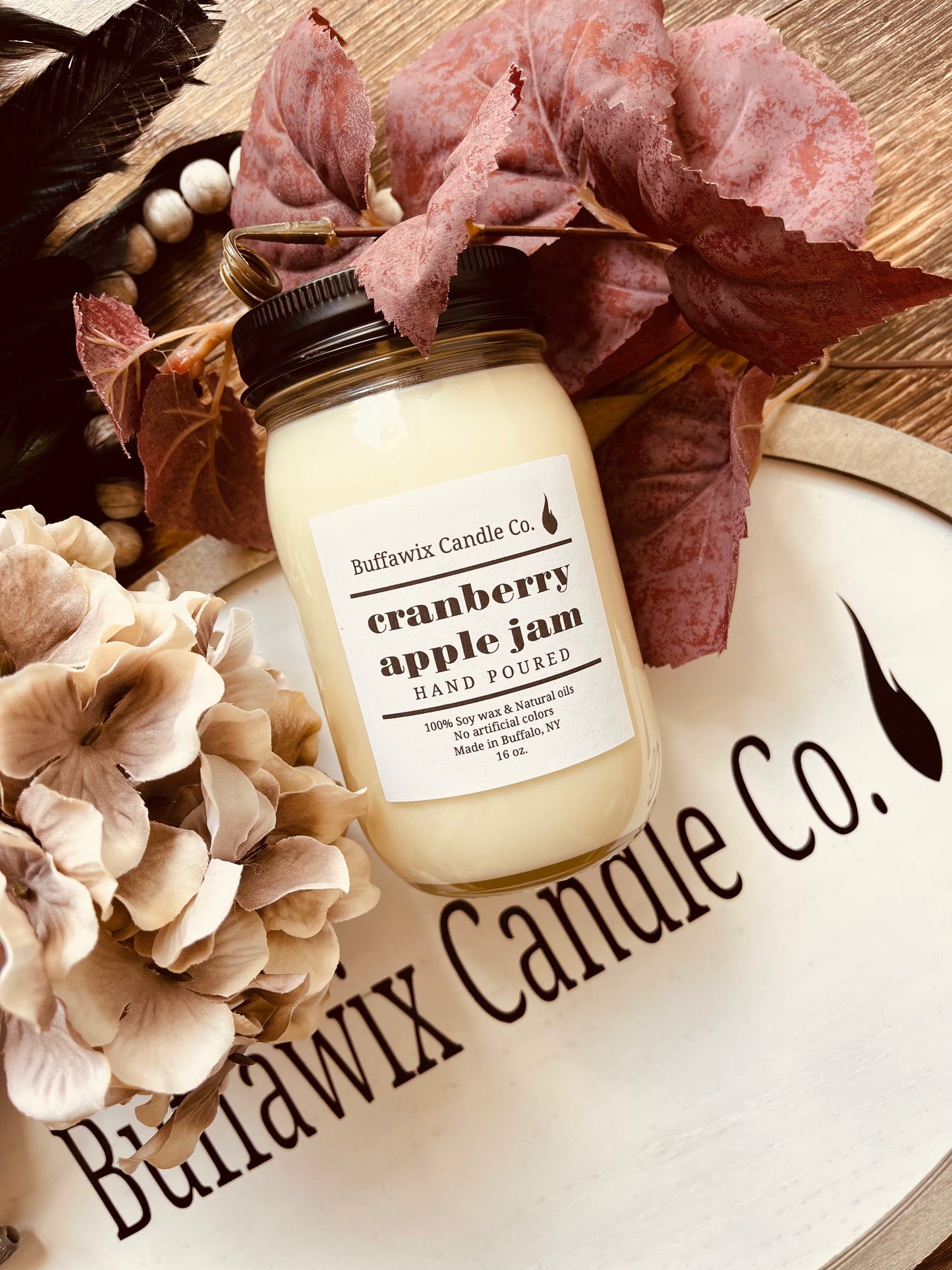 16oz cranberry apple jam pure soy candle