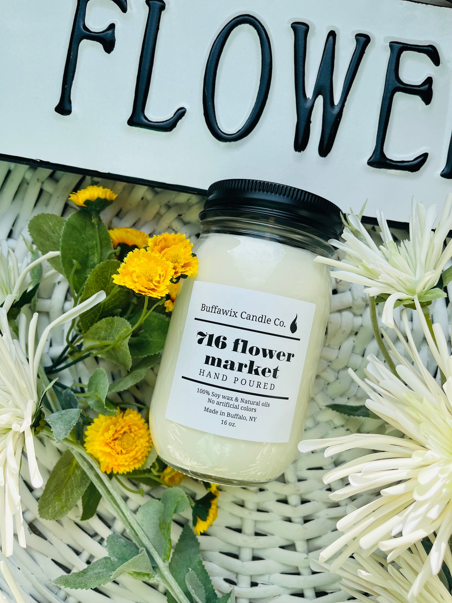 16oz 716 Flower Market pure Soy candle