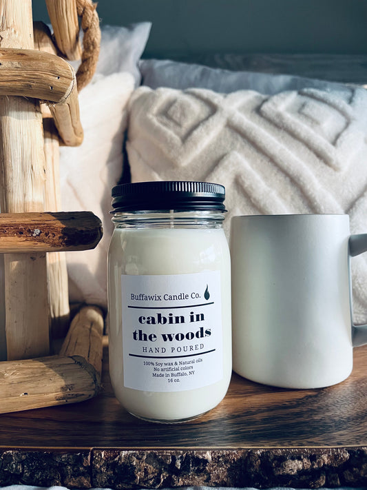 16oz cabin in the woods pure soy candle