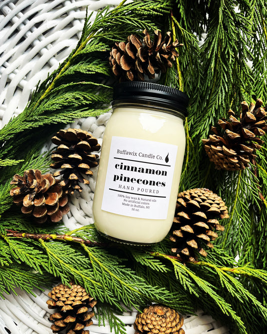 16oz Cinnamon Pinecones Pure Soy Candle