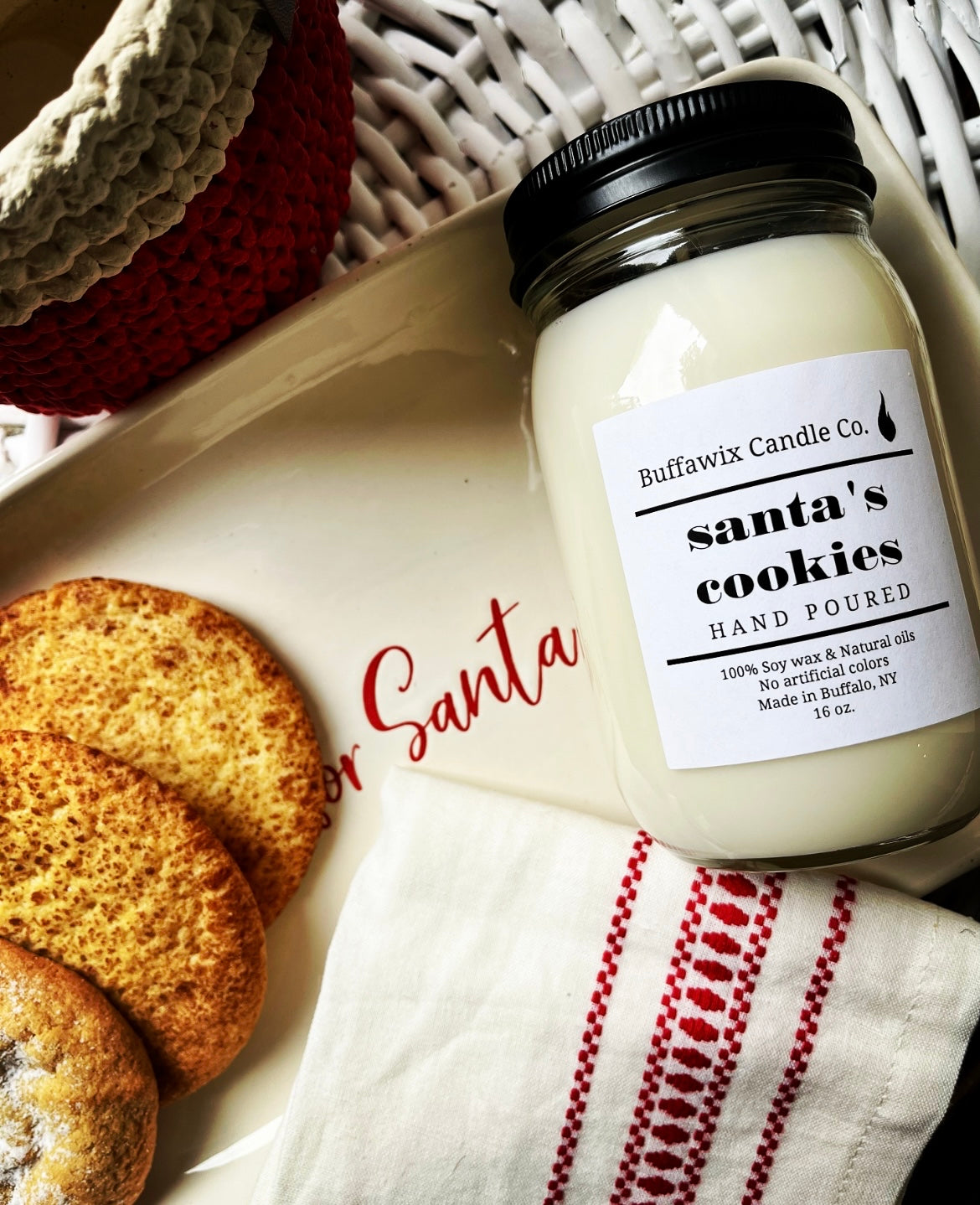 16oz Santa’s Cookies Pure Soy Candle