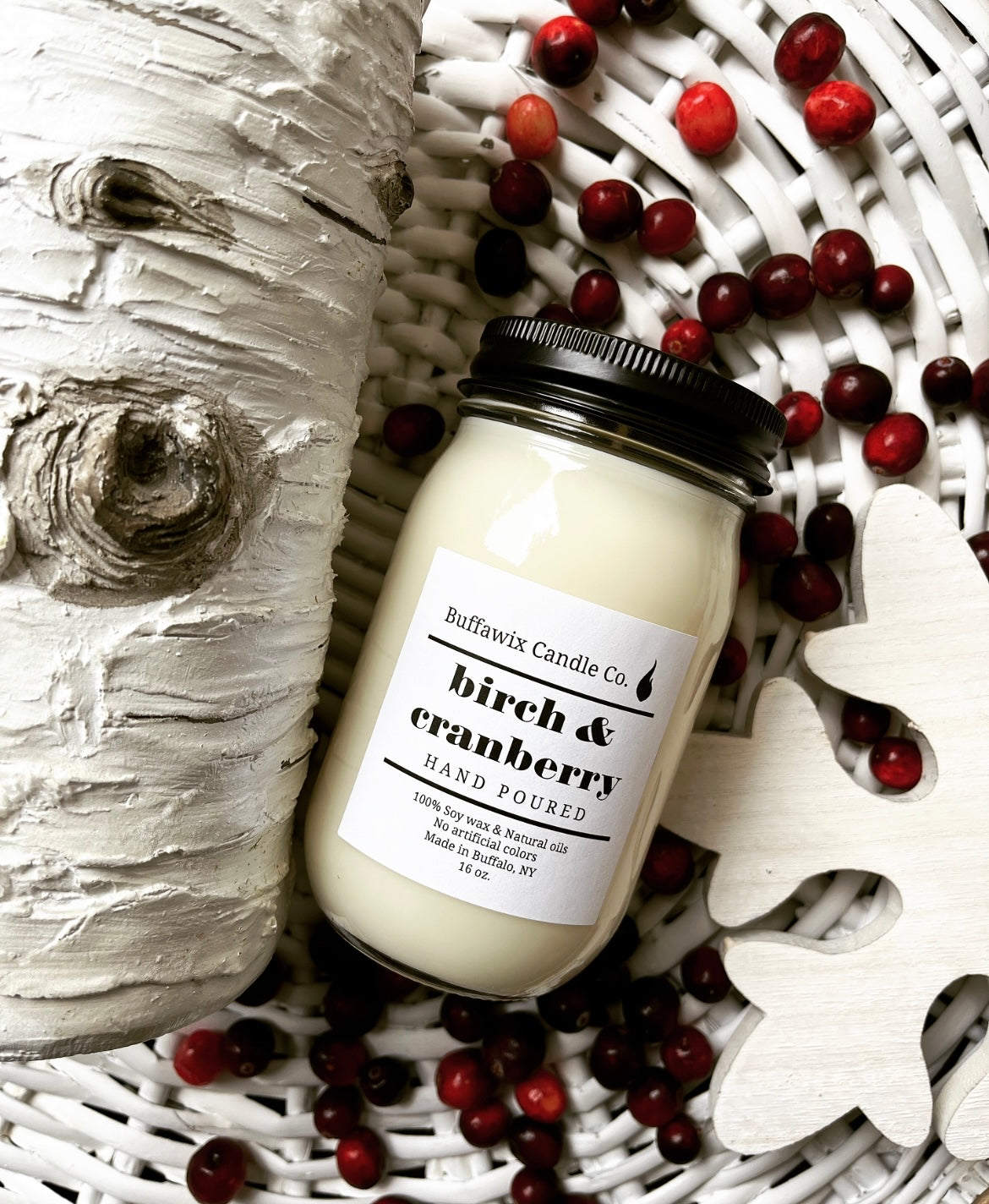 16oz Birch & Cranberrry Pure Soy Candle
