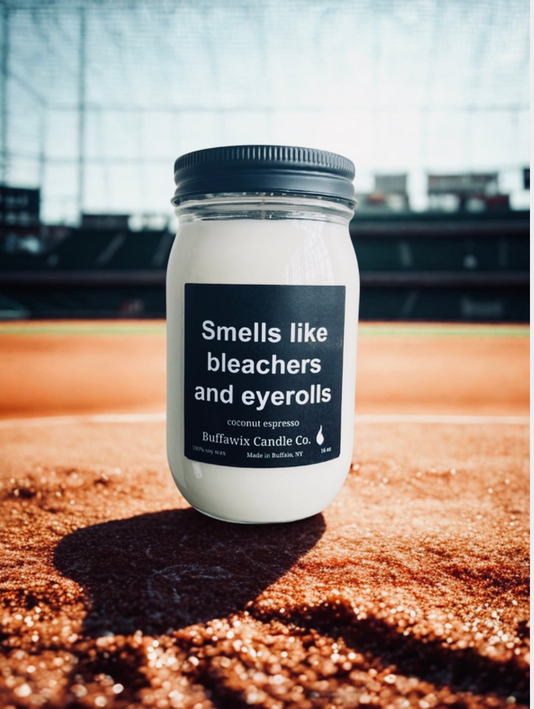 16oz smells like bleachers and eye rolls pure soy candle