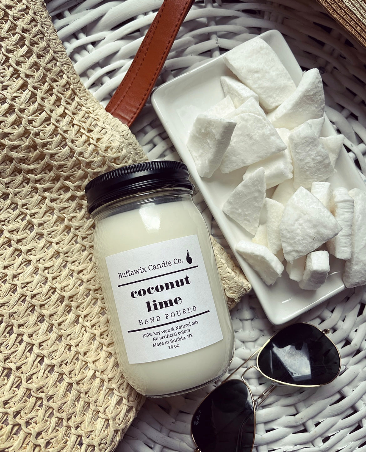 16oz coconut lime pure soy candle