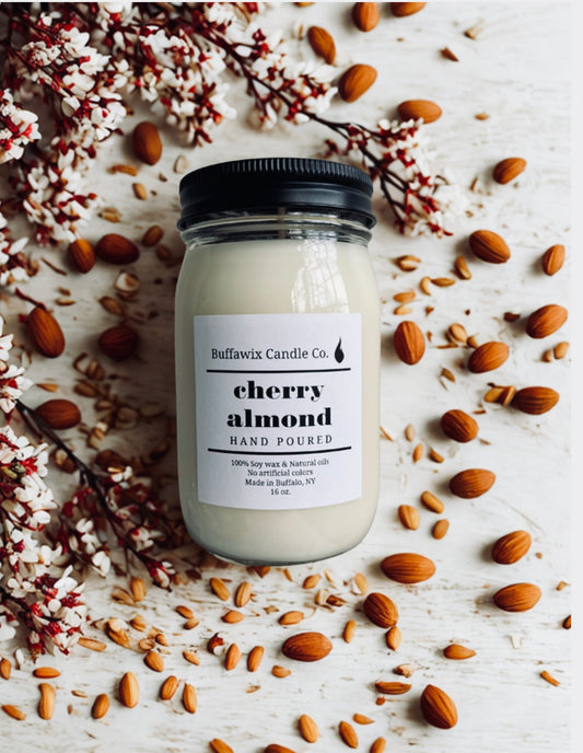 16oz cherry almond pure soy candle