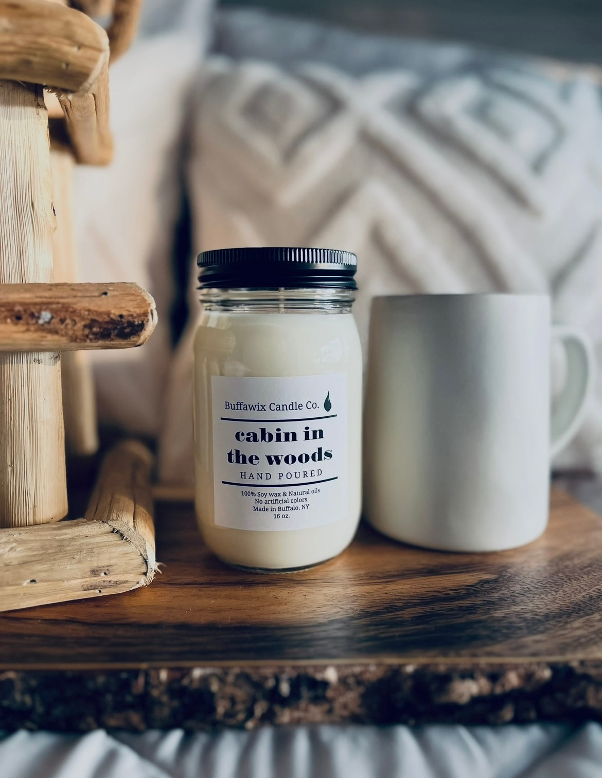 16oz cabin in the woods pure soy candle