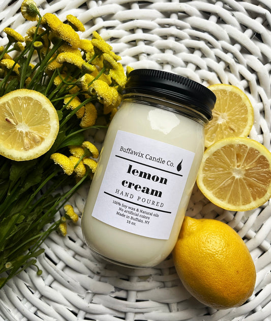 16oz lemon cream pure soy candle