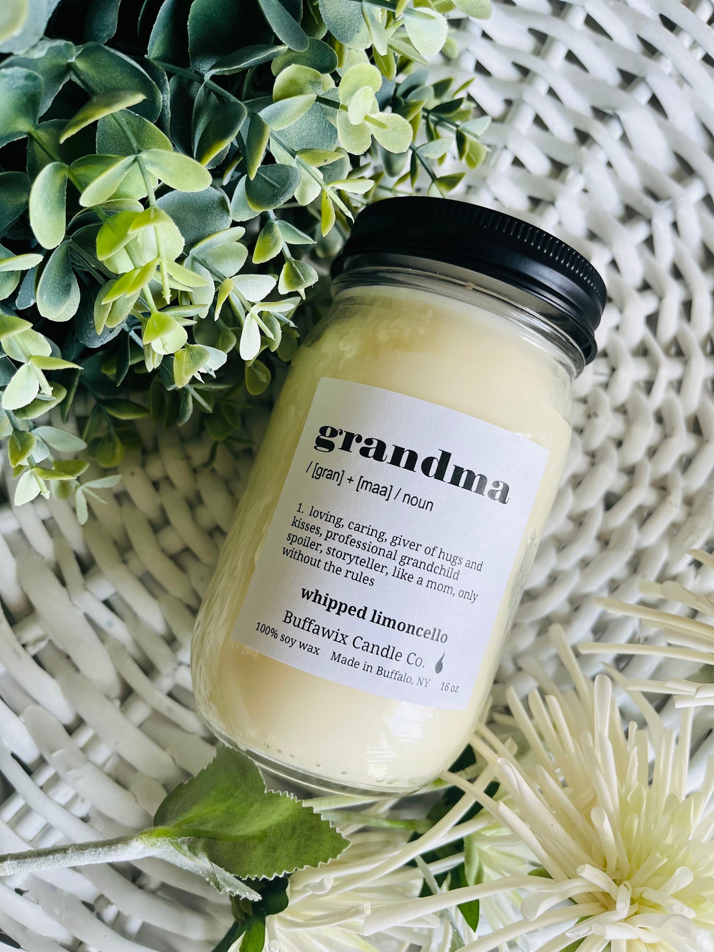 St. John’s fundraiser 16oz Grandma definition whipped limoncello pure soy candle