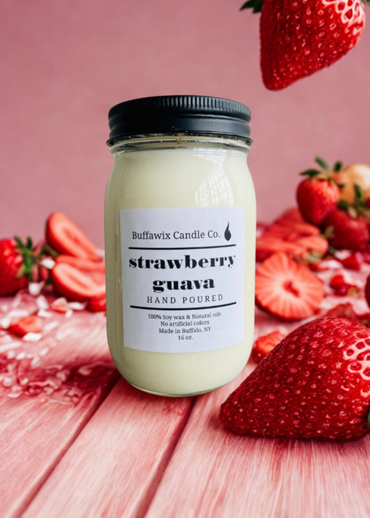 16oz strawberry guava pure soy candle