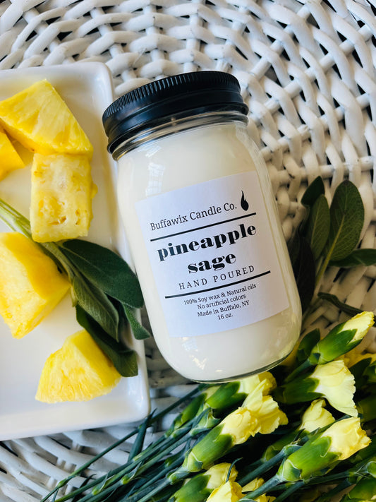 16oz pineapple sage pure soy candle