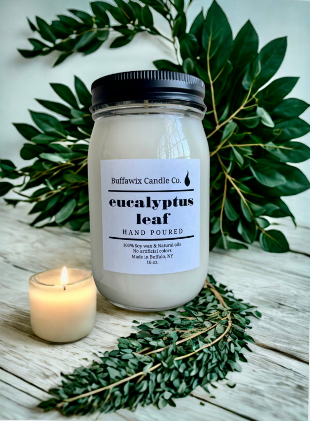 16oz eucalyptus leaf pure soy candle