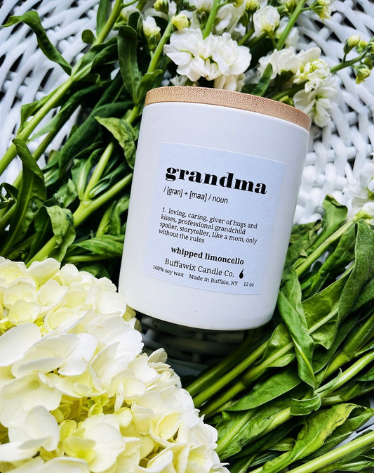 12oz Grandma definition whipped limoncello pure soy candle