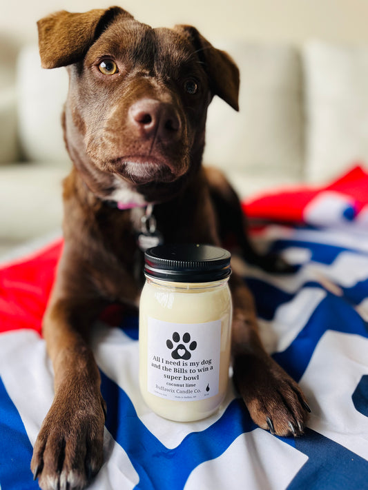 16oz coconut lime Dog/Bills pure soy candle