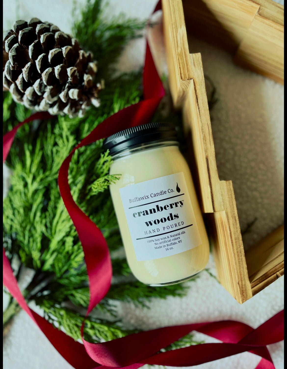 16oz cranberry woods pure soy candle