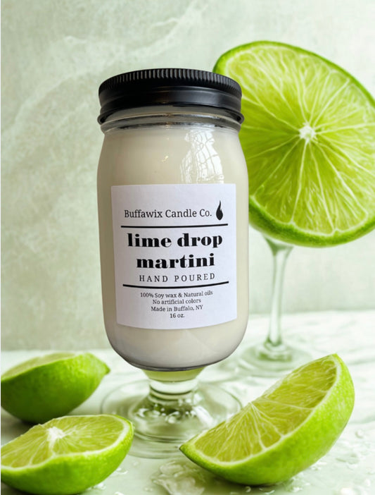 16oz lime drop martini pure soy candle