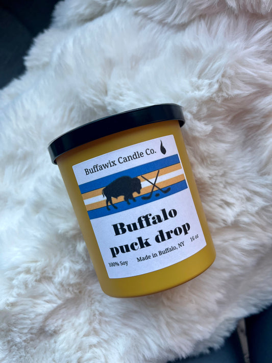 10oz Buffalo puck drop pure soy candle