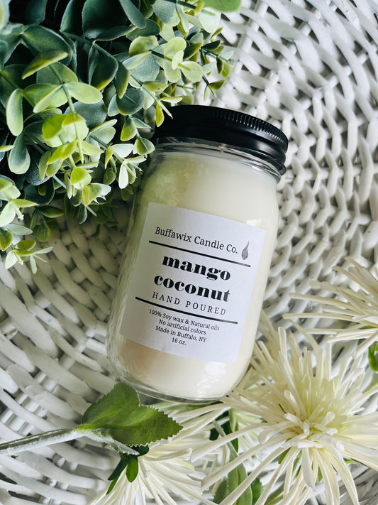 16oz mango coconut pure soy candle