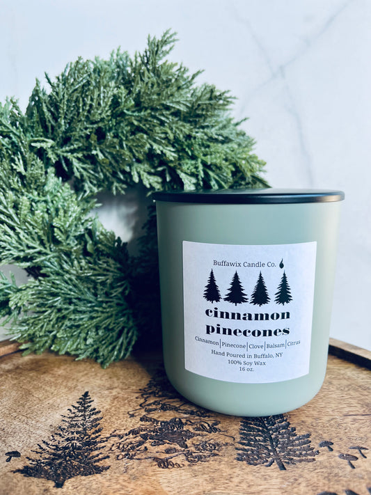 16oz double wick cinnamon pinecone pure soy candle