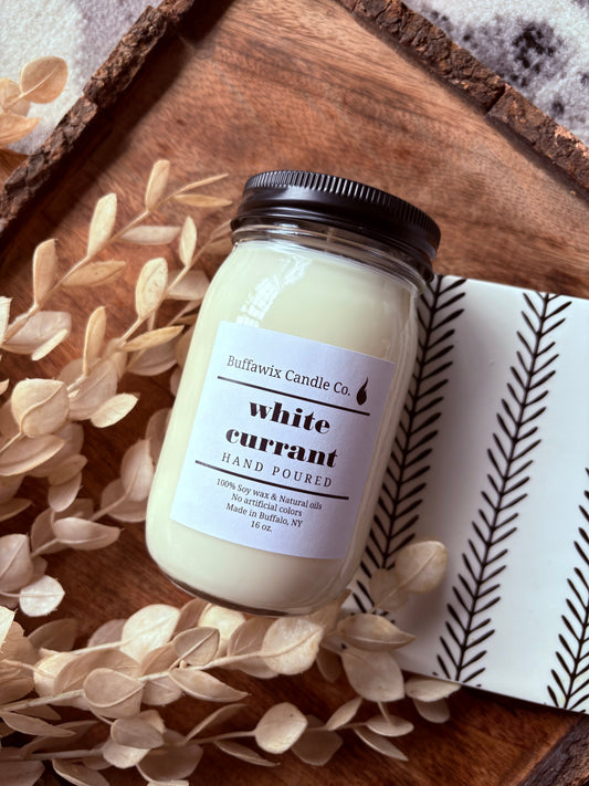 16oz white currant pure soy candle