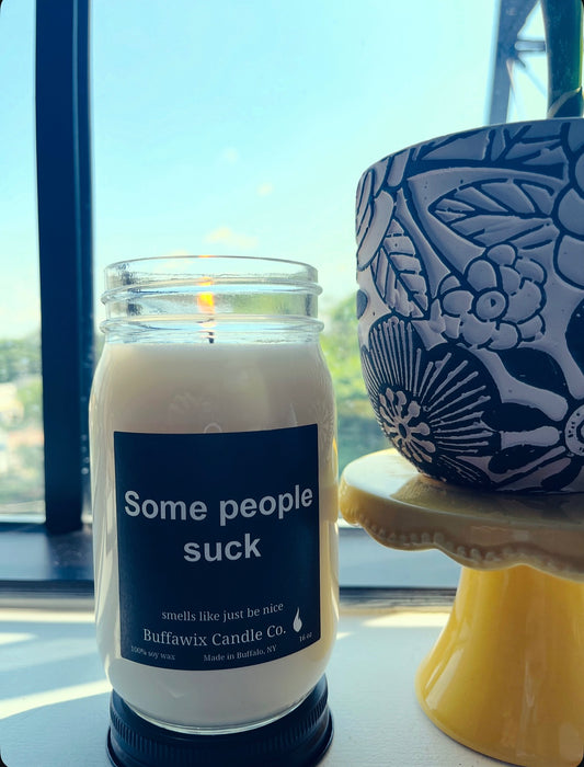 16oz some people suck pure soy candle