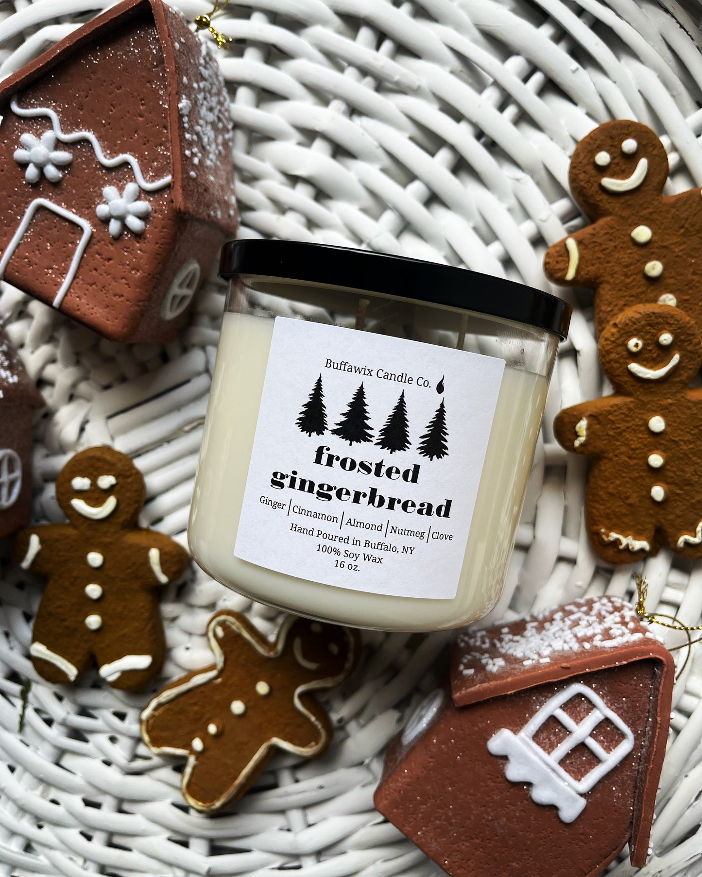 16oz triple wick frosted gingerbread pure soy candle