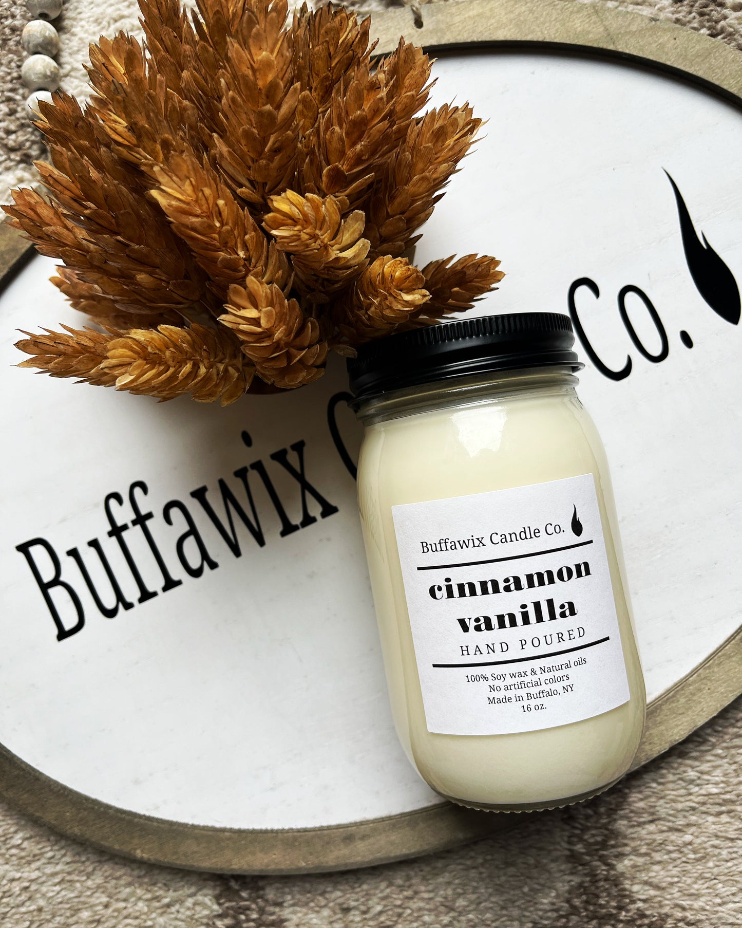 16oz cinnamon vanilla pure soy candle