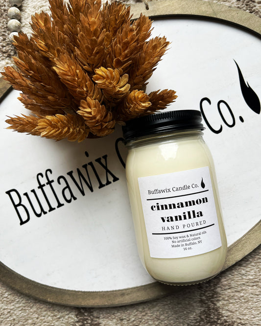 16oz cinnamon vanilla pure soy candle