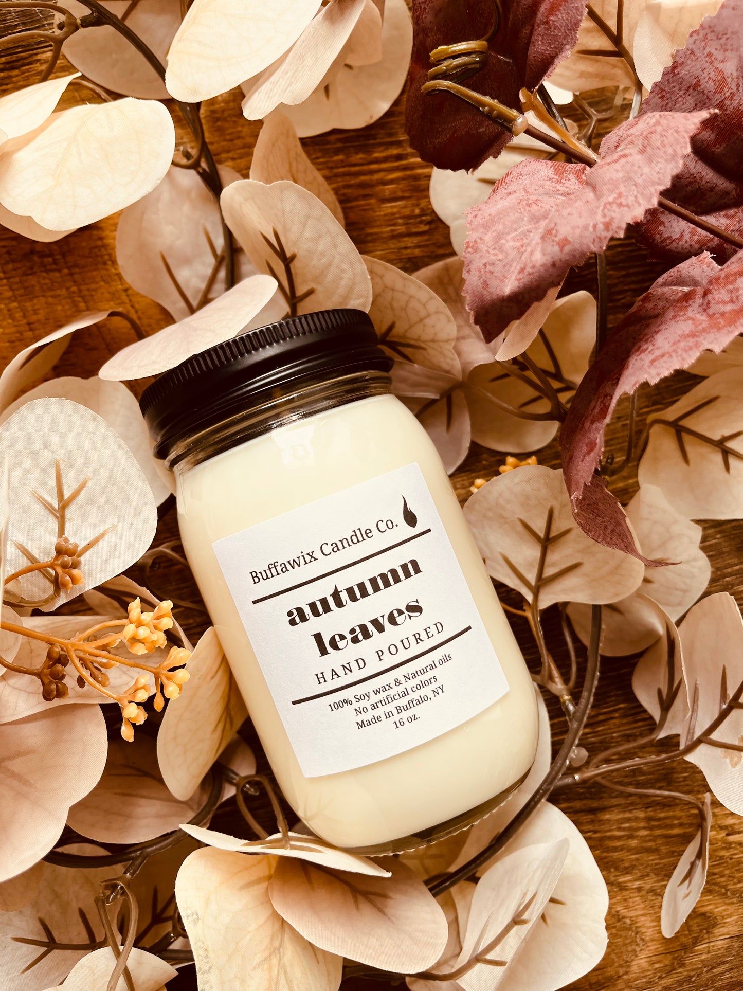 16oz autumn leaves pure soy candle