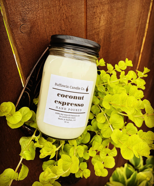 16oz coconut espresso soy candle